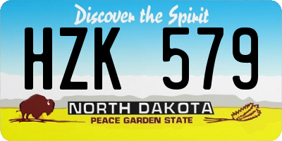 ND license plate HZK579