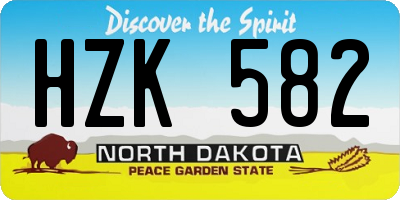 ND license plate HZK582
