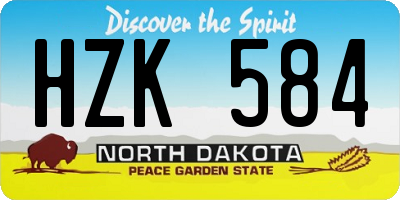 ND license plate HZK584