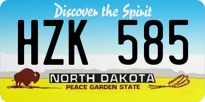 ND license plate HZK585