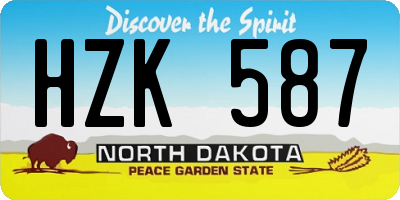 ND license plate HZK587