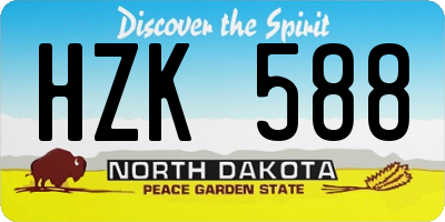 ND license plate HZK588