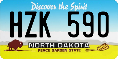 ND license plate HZK590