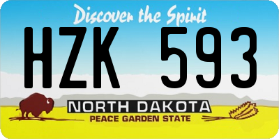ND license plate HZK593