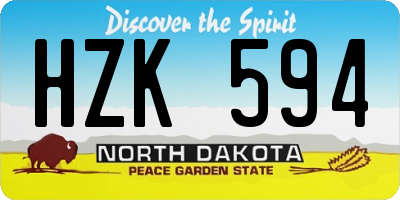ND license plate HZK594
