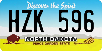ND license plate HZK596