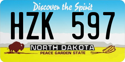 ND license plate HZK597
