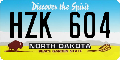 ND license plate HZK604