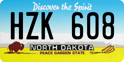 ND license plate HZK608