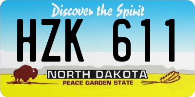 ND license plate HZK611