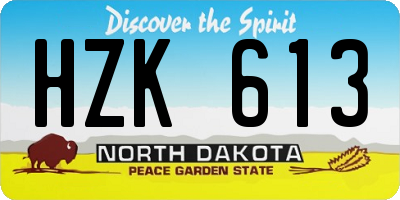 ND license plate HZK613