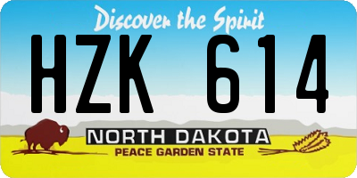 ND license plate HZK614