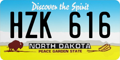 ND license plate HZK616