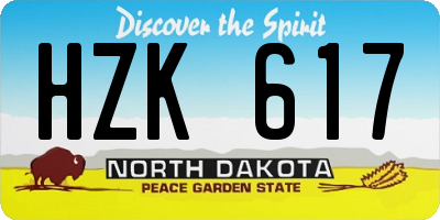 ND license plate HZK617