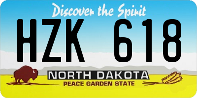 ND license plate HZK618