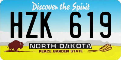 ND license plate HZK619