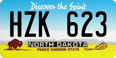 ND license plate HZK623