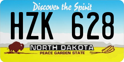 ND license plate HZK628