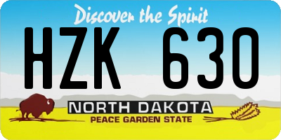 ND license plate HZK630