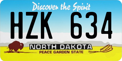 ND license plate HZK634