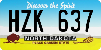 ND license plate HZK637