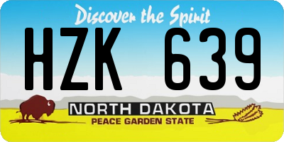 ND license plate HZK639