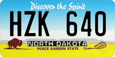 ND license plate HZK640