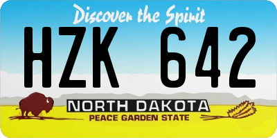 ND license plate HZK642