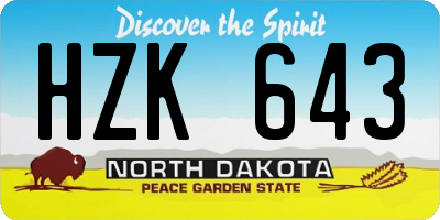 ND license plate HZK643