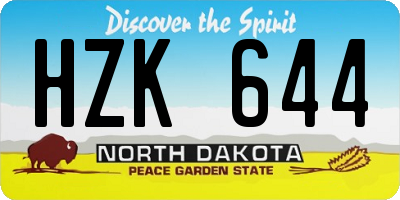 ND license plate HZK644
