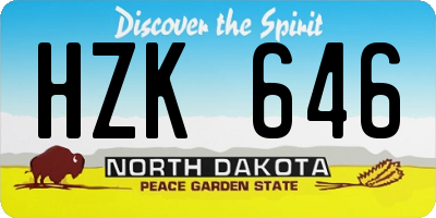 ND license plate HZK646