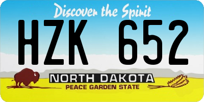 ND license plate HZK652