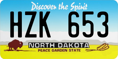 ND license plate HZK653