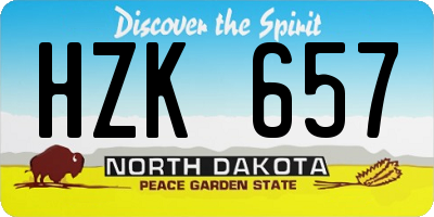 ND license plate HZK657
