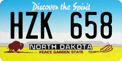 ND license plate HZK658