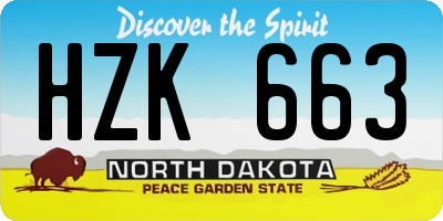 ND license plate HZK663