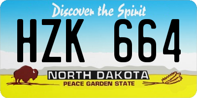 ND license plate HZK664