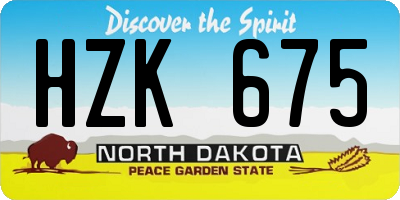 ND license plate HZK675