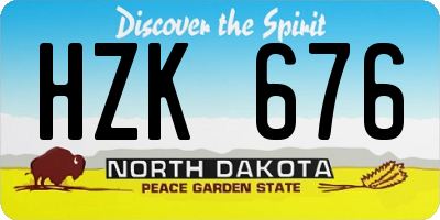 ND license plate HZK676