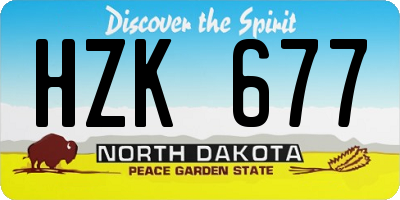 ND license plate HZK677