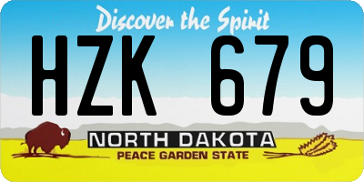 ND license plate HZK679