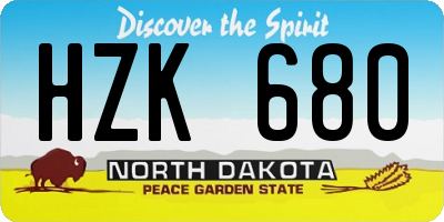 ND license plate HZK680