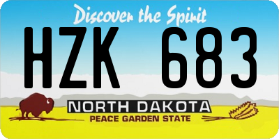 ND license plate HZK683
