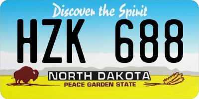 ND license plate HZK688