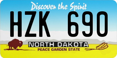 ND license plate HZK690