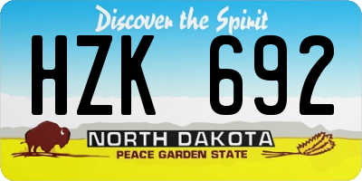 ND license plate HZK692