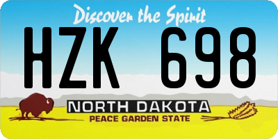 ND license plate HZK698