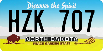ND license plate HZK707