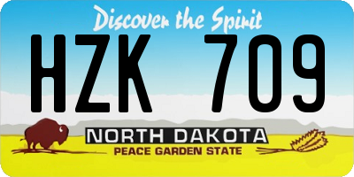 ND license plate HZK709