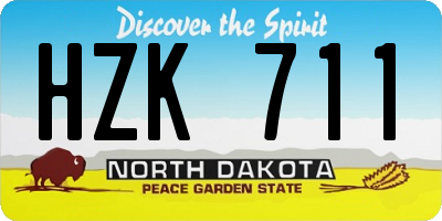 ND license plate HZK711